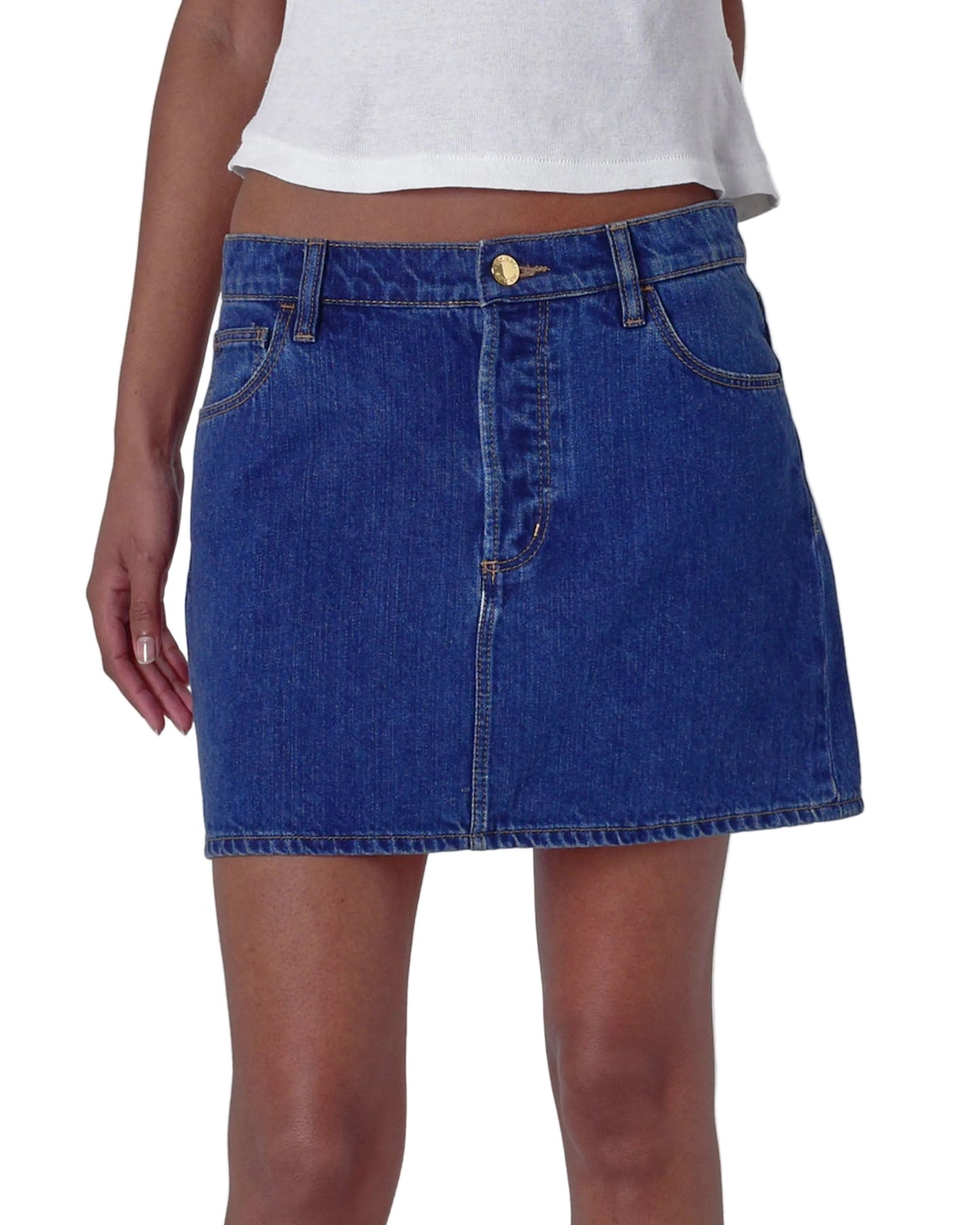 90's Relaxed Mini Skirt- Pacific Blue