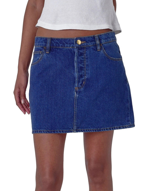 90's Relaxed Mini Skirt- Pacific Blue