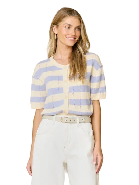 Mercedes Striped Cardigan- Glaze Combo