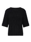Pointelle Sweater Tee- Black