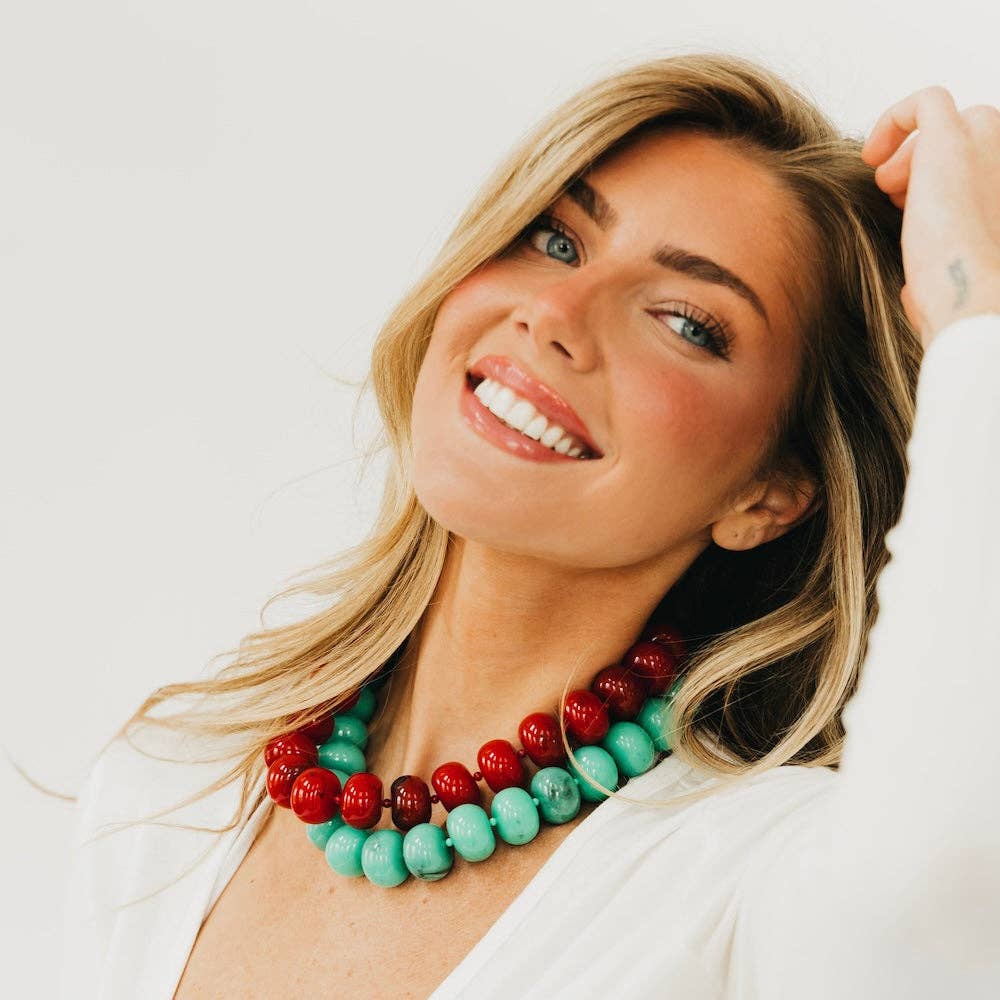 Bella Beaded Necklace : Amber