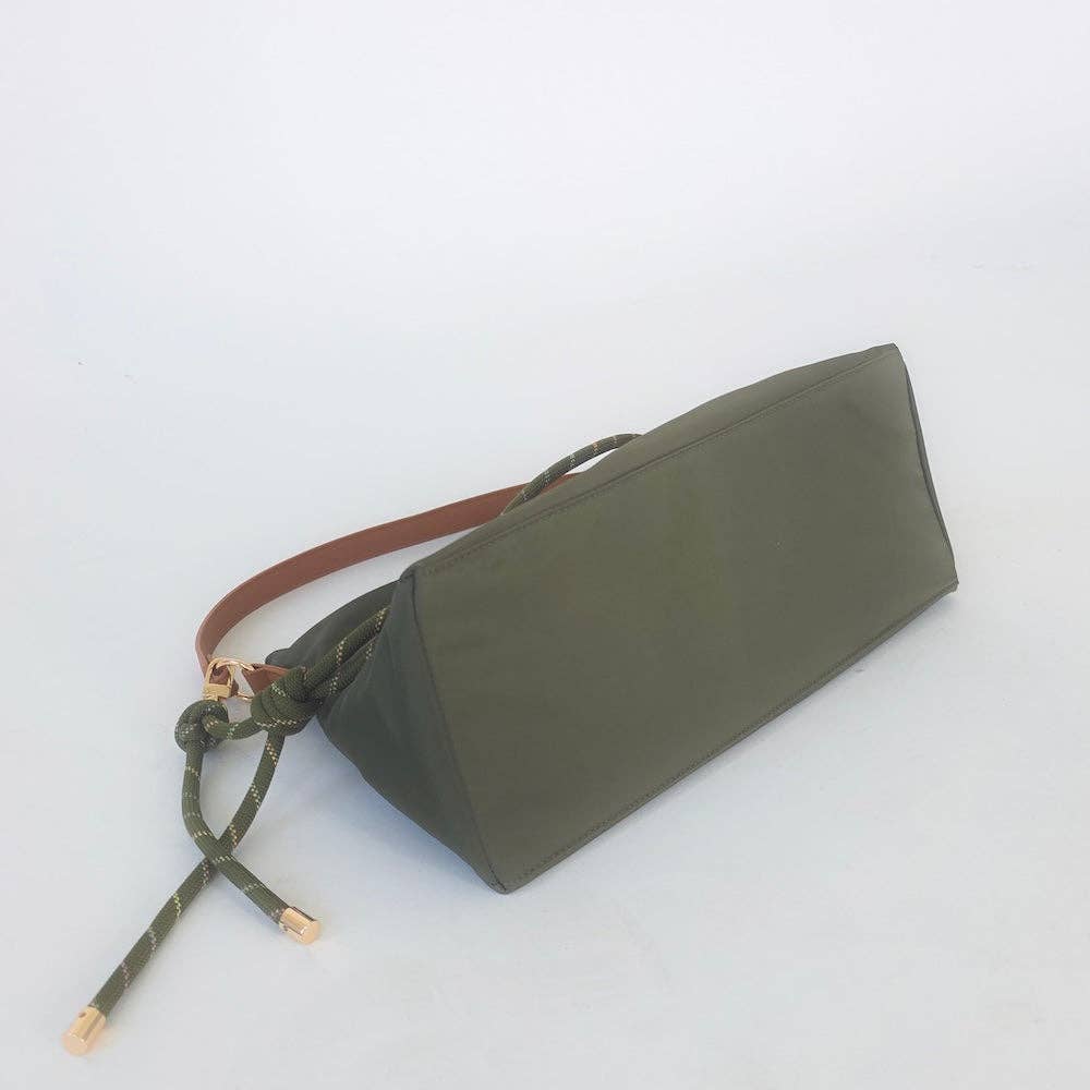 Nikki Nylon Slouchy Shoulder Bag: Black