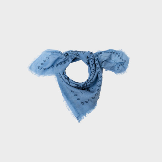 Small 100% wool scarf Sacha - Blue: One size