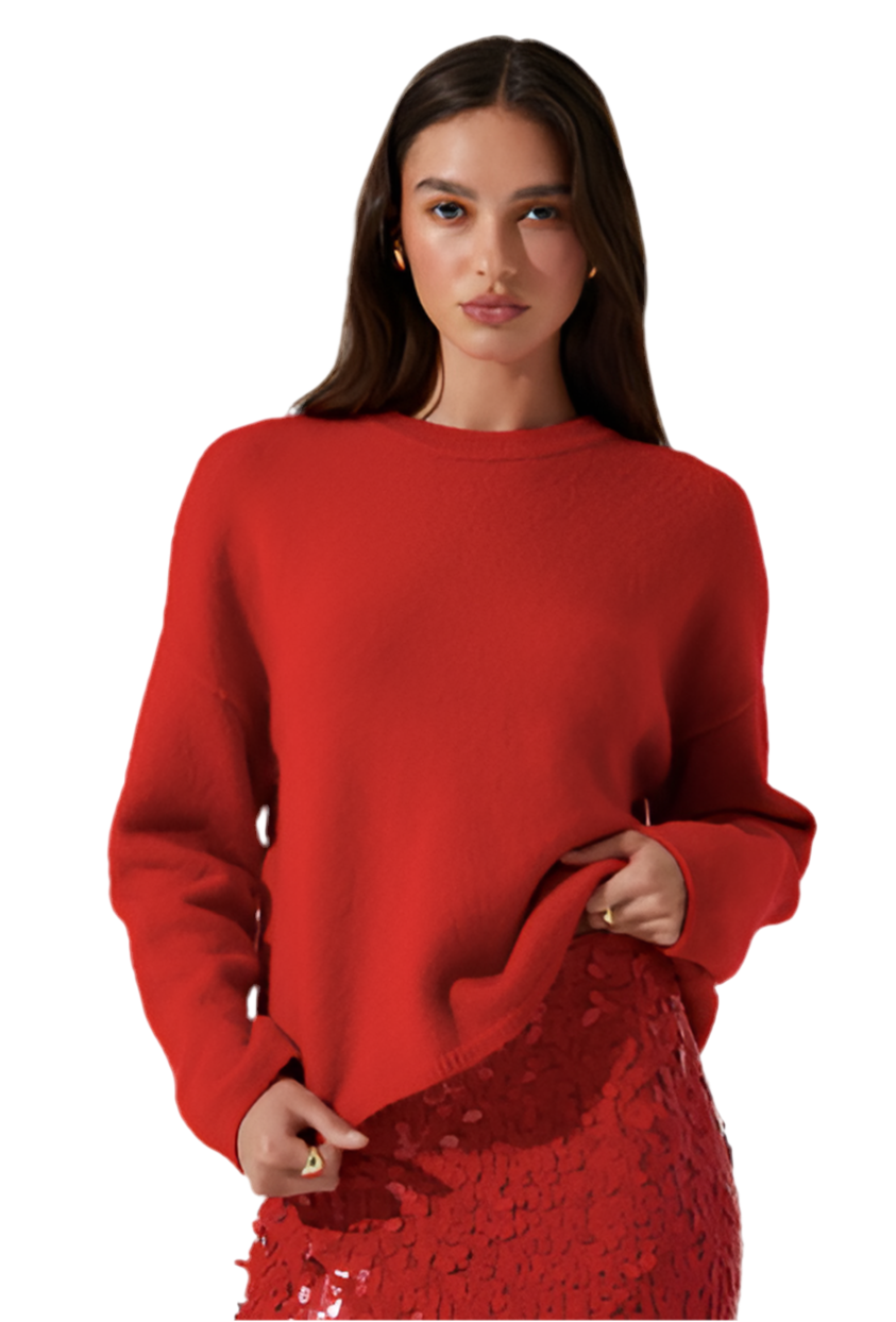 Bowie Oversized Sweater- Red