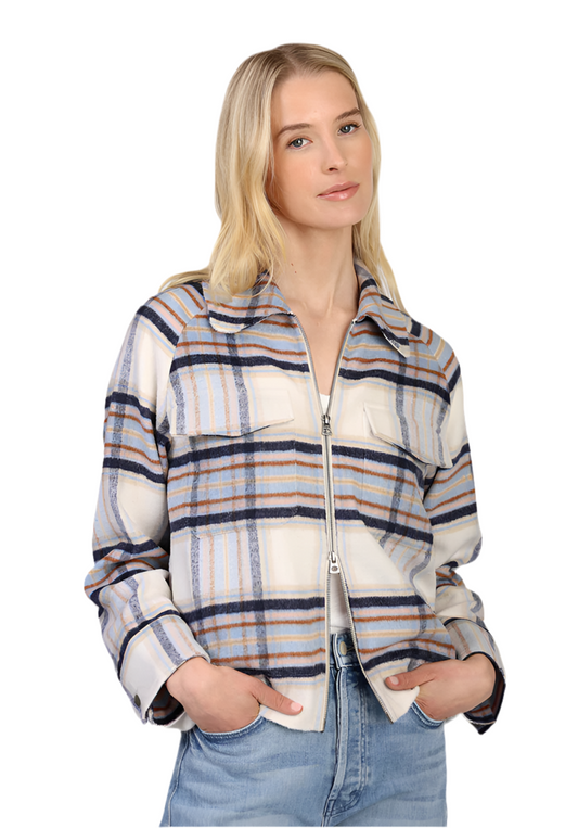 Ricki Plaid Jacket- Navy