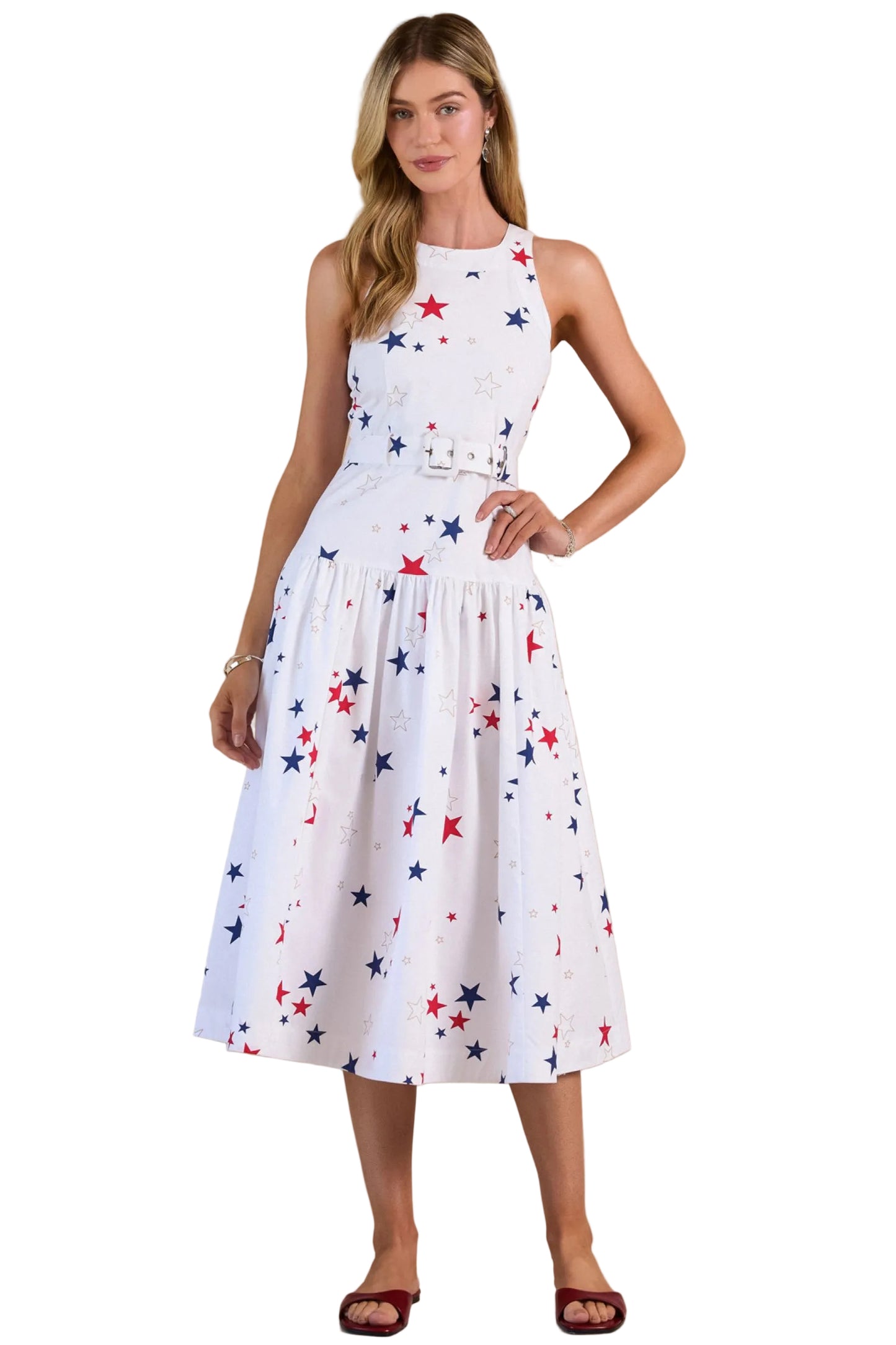 Star Printed Midi Dress