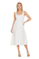 Linen Eyelet Midi Dress- White