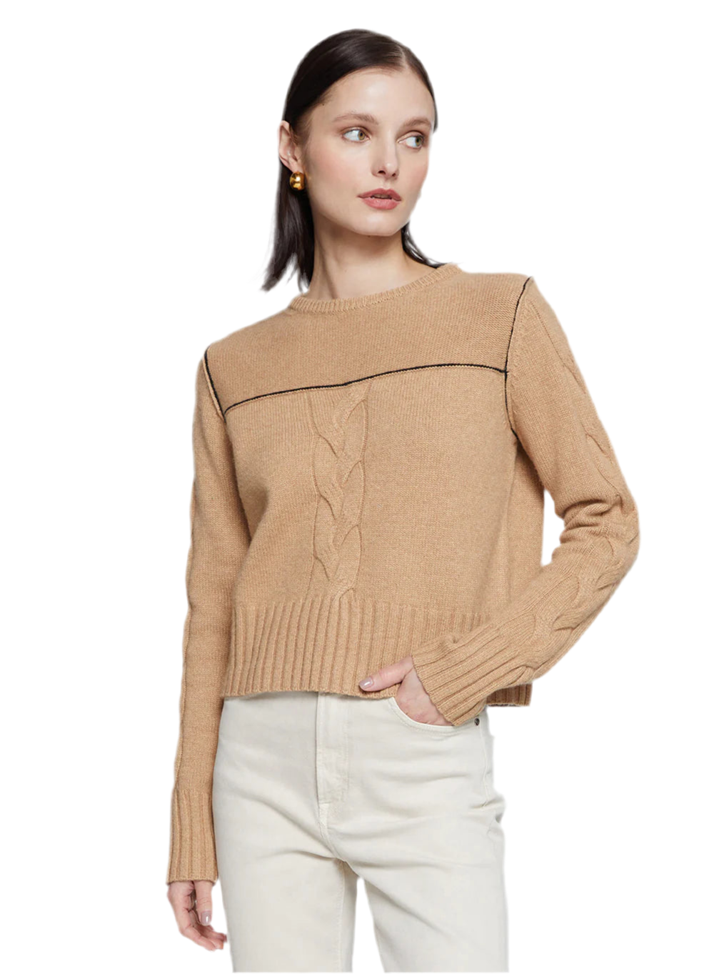 Marlon Cable Knit Sweater- Toffee