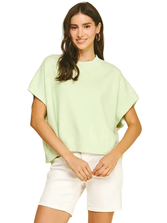 Dropped Shoulder Sweater- Sage