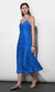 Abigail Embroidered Empire Waist Midi Dress-Blue