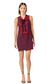 Striped Knit Lace Up Dress- Navy/Red