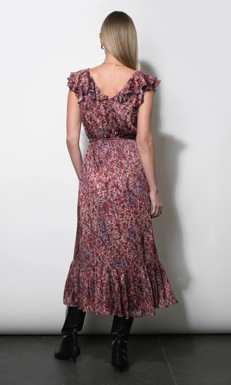 Ophelia Flutter Sleeve Midi Dress