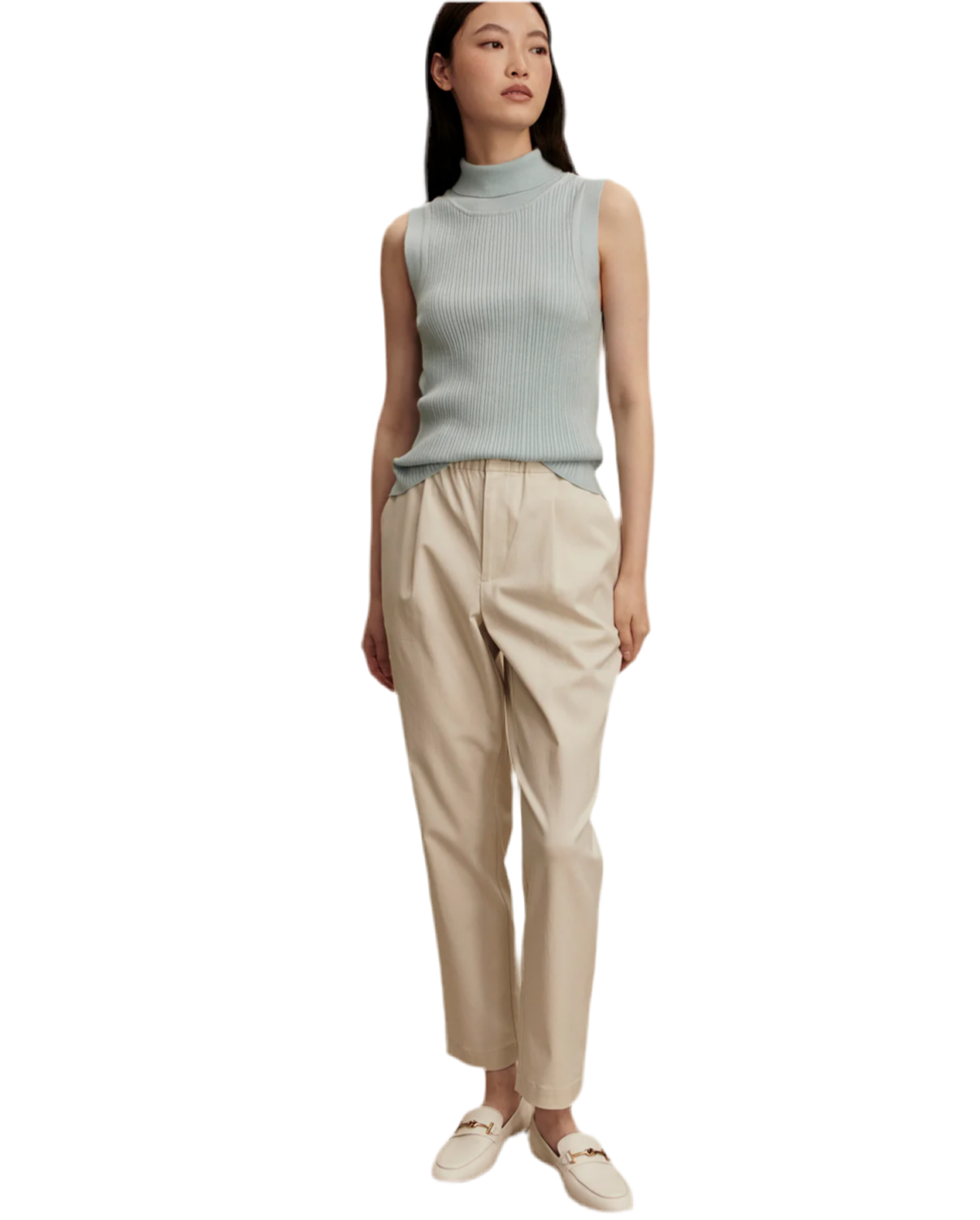 Anastasia Rib Knit tank- Winter Sky