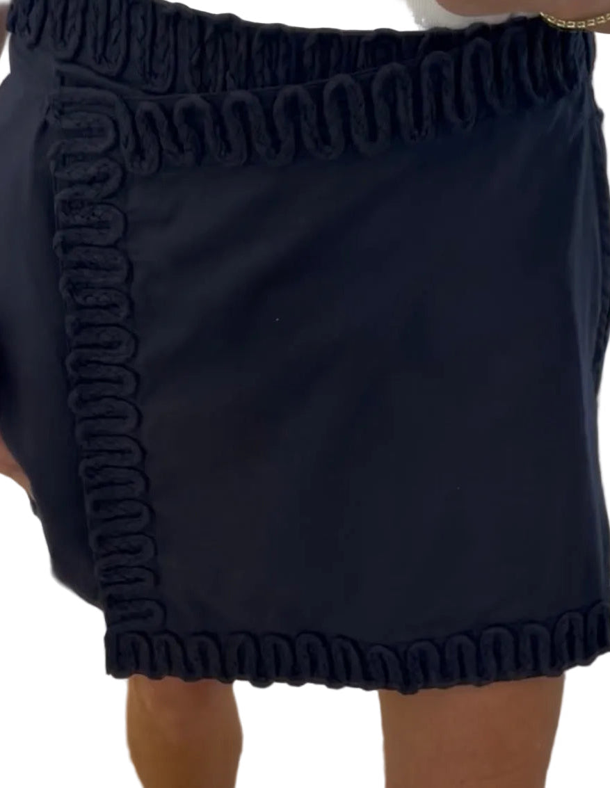 Silla Soutache Embroidery Skort- Navy