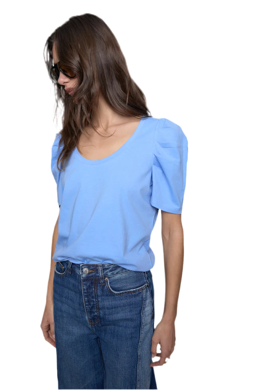 Janine Short Sleeve Shirt- Azure