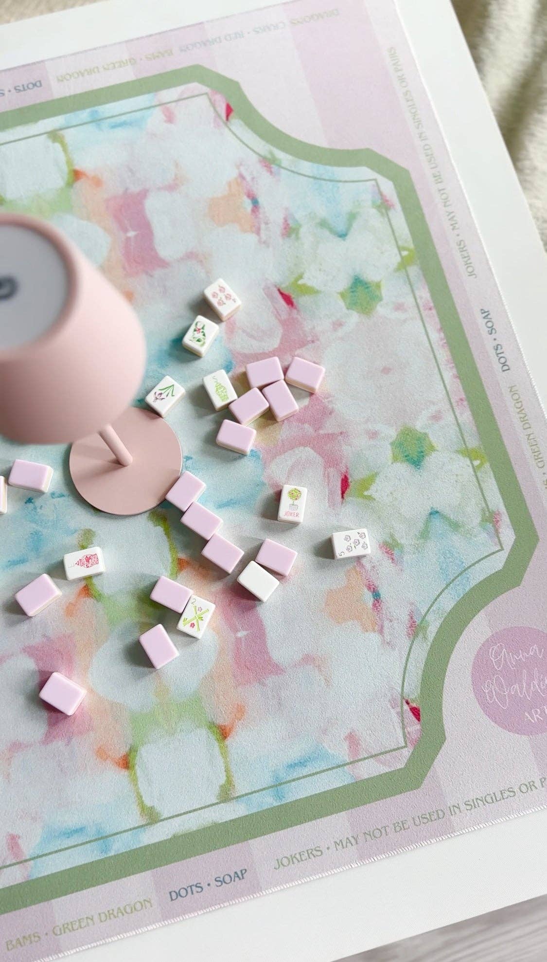 Pastel Petal Mahjong Mat