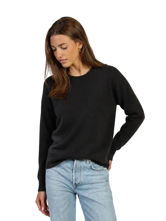 Parker Crew Seam Sweater- Black