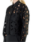 Eyelet Detailed Button Down Shirt- Black