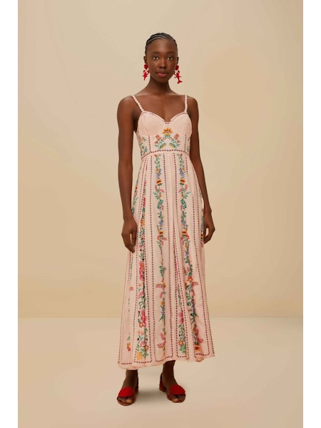 Delicate Forest Pink Maxi Dress