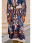 Arabesque Scarf Midi Dress- Blue