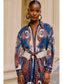 Arabesque Scarf Midi Dress- Blue