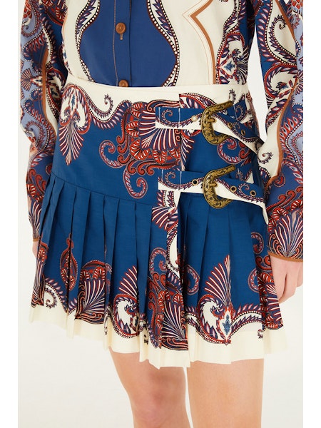 Arabesque Mini Skirt- Blue