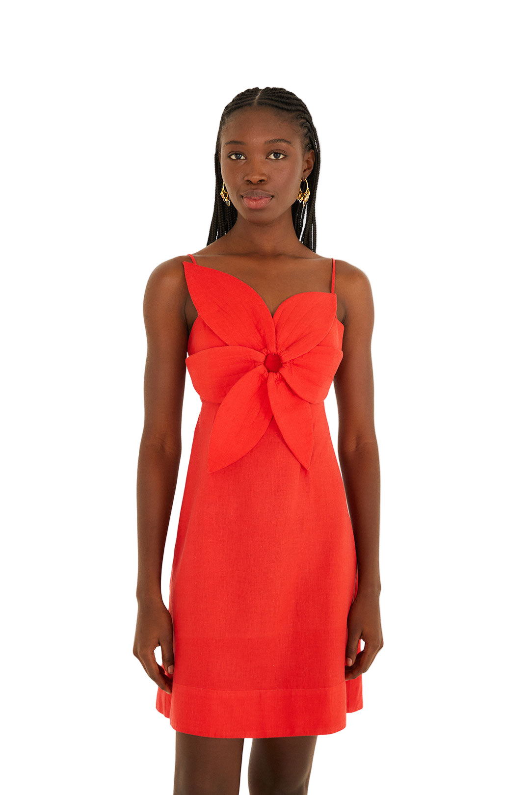 Flower Mini Dress- Red