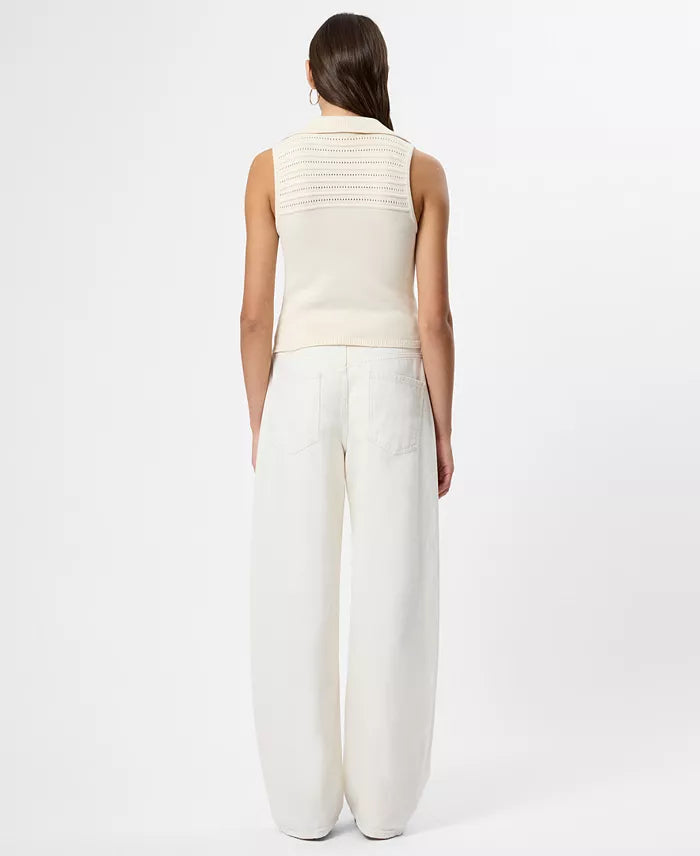 Nellis OPen Stripe Halter Top- Ecru