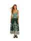 Miranda Belt Buckles Maxi Dress-Dark Green