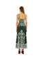Miranda Belt Buckles Maxi Dress-Dark Green
