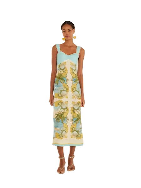 Royal Sea Sleeveless Maxi Dress- Multicolor