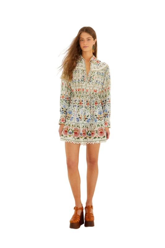 Off-White Stitched Garden Mini Dress