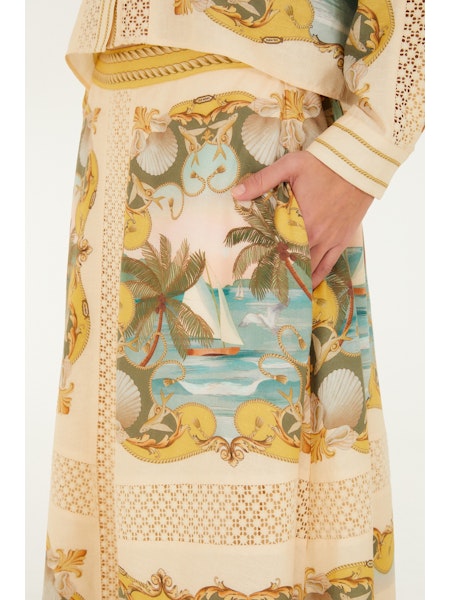 Royal Sea Crochet Midi Skirt- Multicolor