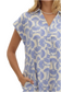 Ginko Printed Mini Dress- Blue