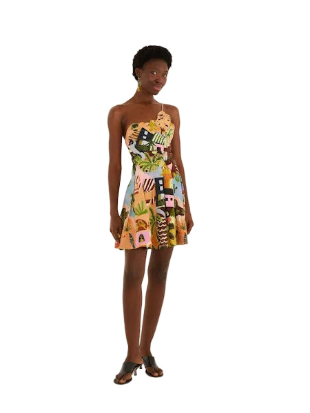Tropical Painting Mini Dress