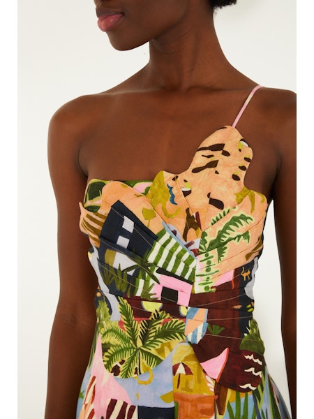 Tropical Painting Mini Dress