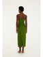 Monstera Leaf Sleeveless Maxi Dress- Green