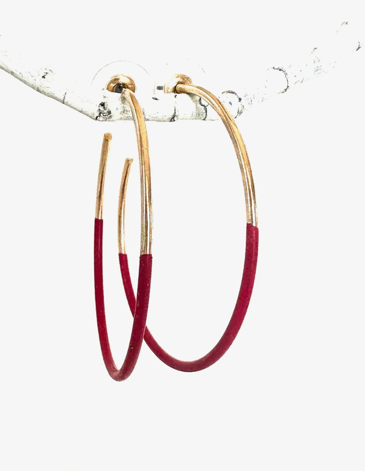 Large gold hoop- Red