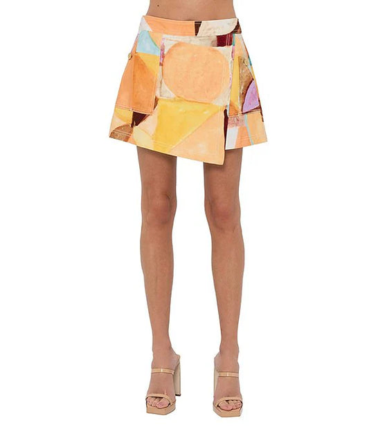 Noa Printed Wrap Mini Skort