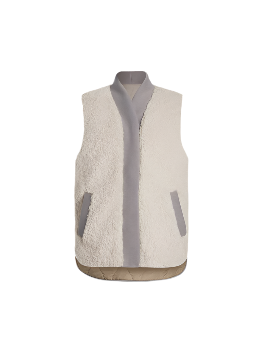 Covey Reversible Quilted Vest- Sandshell