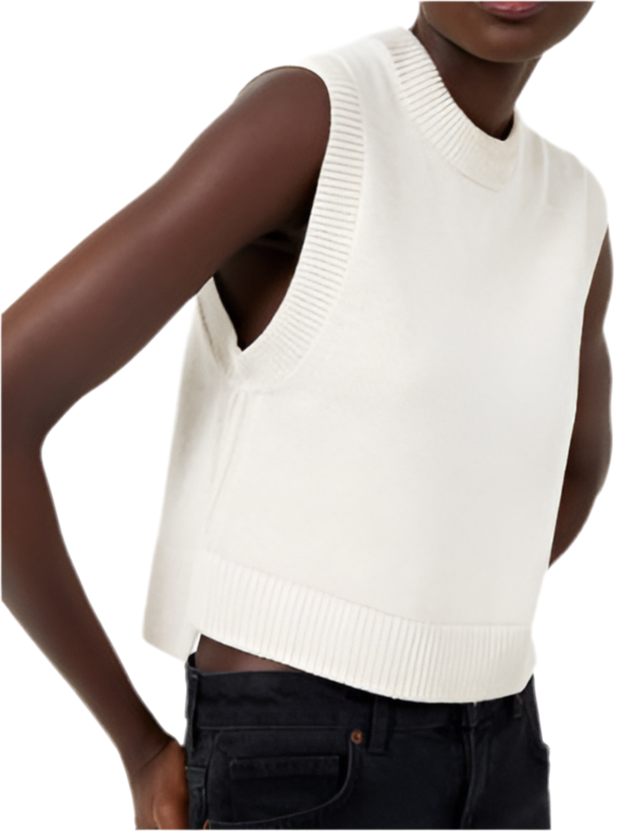 Mozart Sleeveless Vest- Light Oatmeal