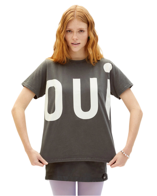 Original Tee- Faded black with Cream