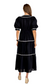 Embroidered Midi Dress- Black/white