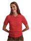 Toni Fine Knit Polo- Poinsettia