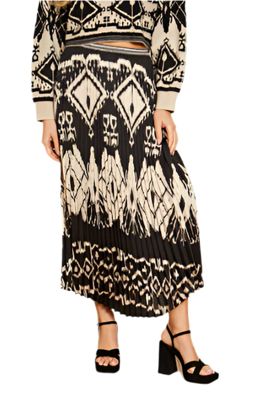 Lucille Ikat Midi Skirt