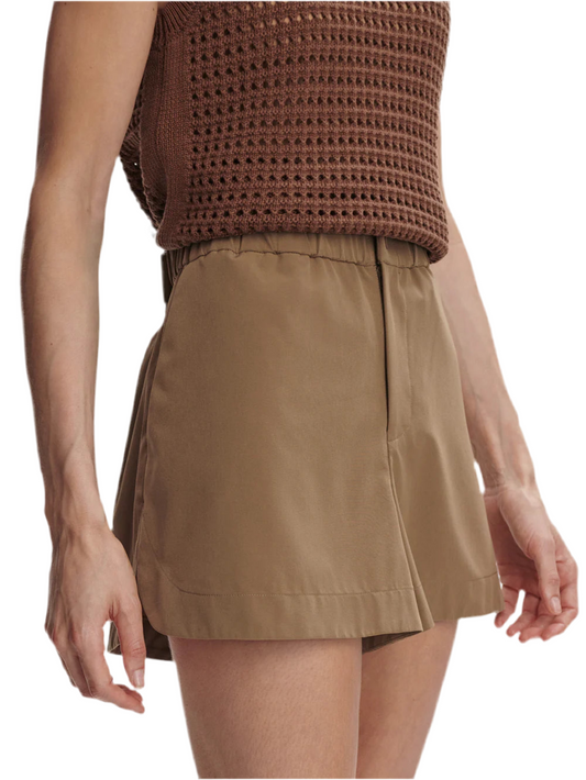 Nila Mid Rise Short- Taupe Stone