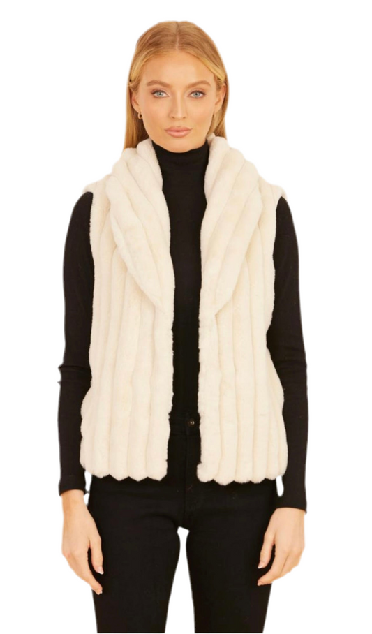 Faux Fur Grooved Vest