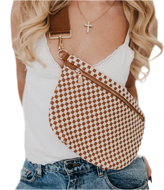 Westlyn crossbody- checkered brown