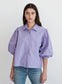 Poplin Puff Sleeve Shirt- Iris