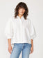 Poplin Puff Sleeve Shirt- White